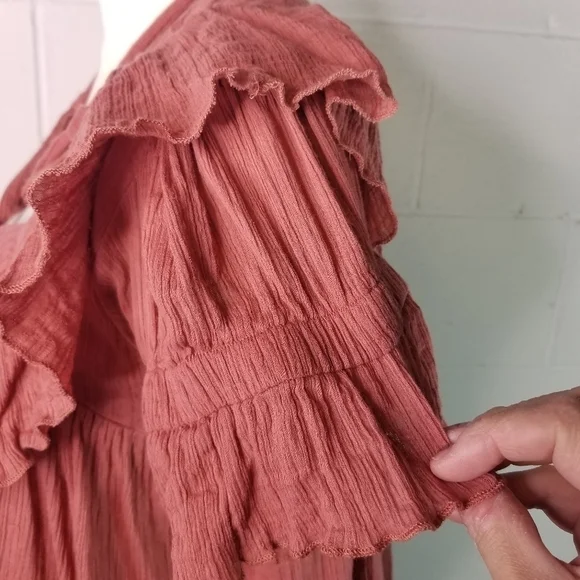 Free People angel flutter cross tie gauzy short sleeve top - Picture 8 of 14